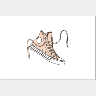 Cream high tops Posters and Art